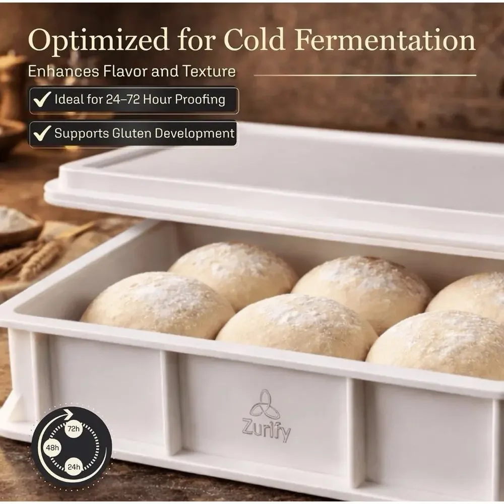 Zurify 2-Pack Pizza Dough Proofing Box System w/ 2 Lids, Stackable 17.5